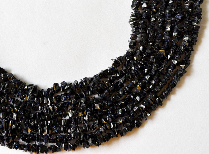Uncut Blue Sandstone Crystal Chip Beads Raw Gemstone Uncut Beads Necklace