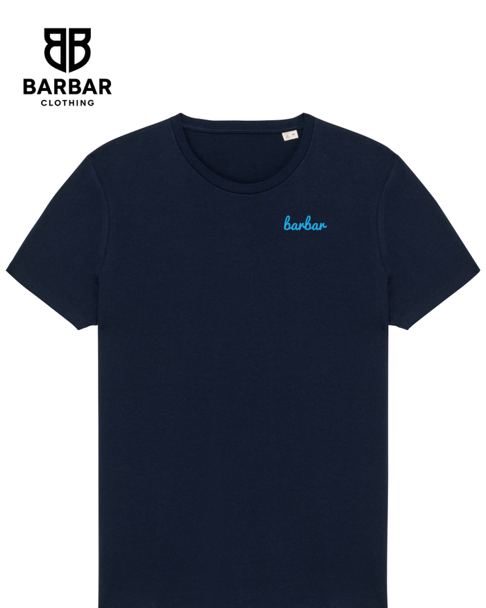 S / Navy Blue (Light Blue logo)