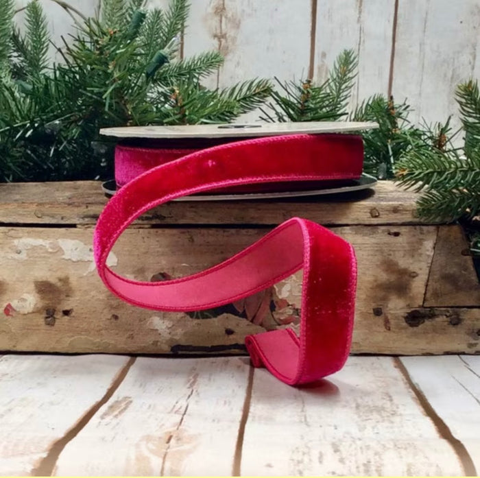 Velvet Hot Pink Ribbon, 1" X 10YD
