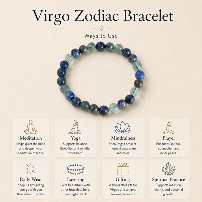 Virgo Zodiac Crystal Bracelet, Virgo Gifts