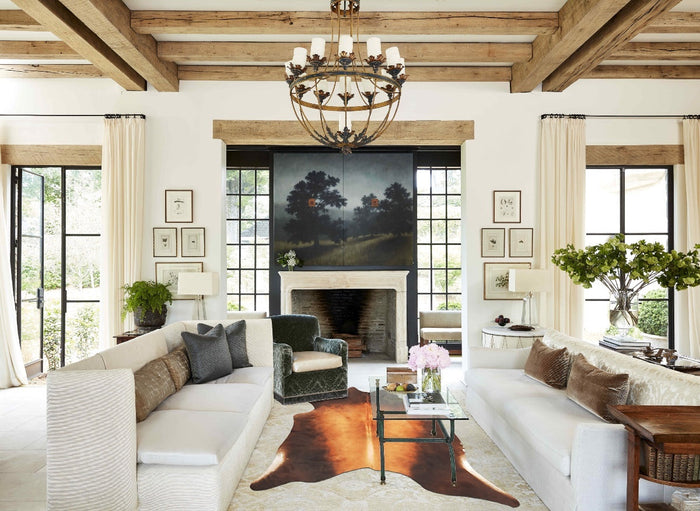 Brown with Red Cowhide Rug #B3816