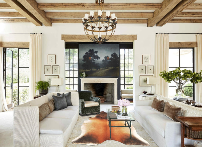 Brown with Red Cowhide Rug #B3826