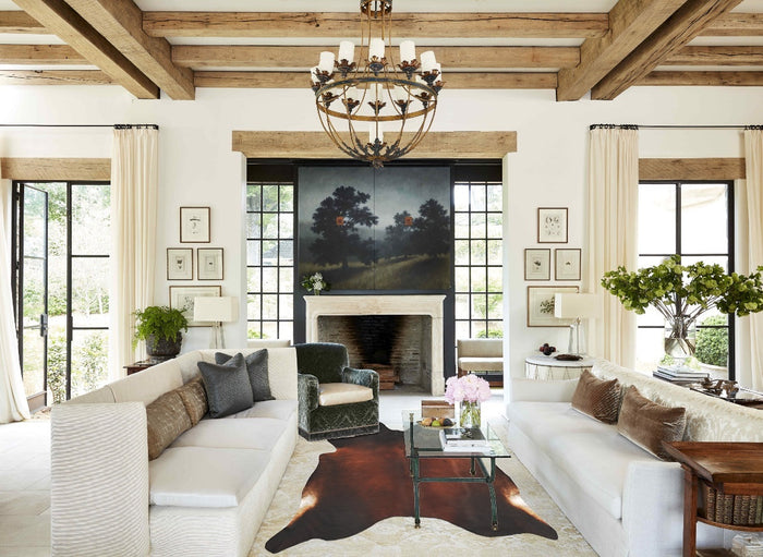 Brown with Red Cowhide Rug #B3815