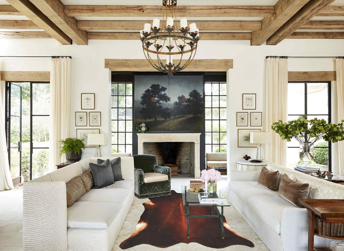 Brown with Red Cowhide Rug #B3837