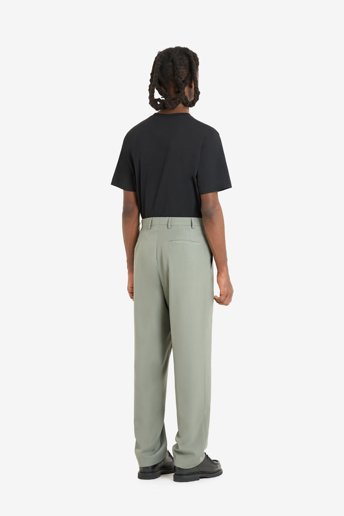 ETUDES STUDIO WOOL STRAIGHT SUIT PANT SAGE 3