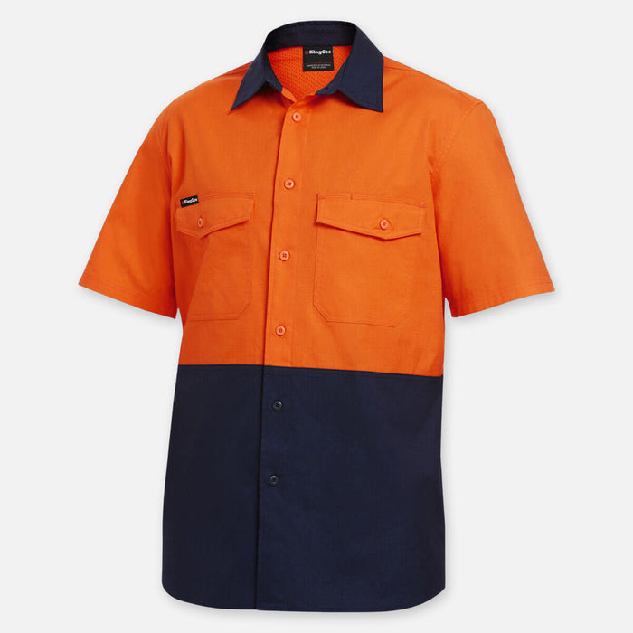 Workcool 2 Hi Vis Two Tone Short Sleeve Drill Work Shirt K54875