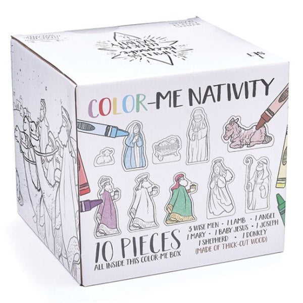 10 Piece Color Your Own Nativity Set gift box front