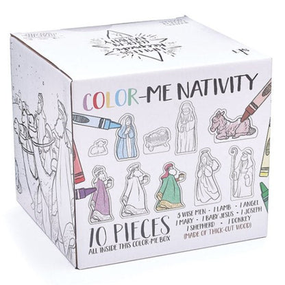 10 Piece Color Your Own Nativity Set gift box front