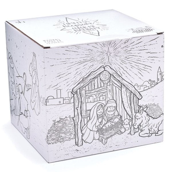 10 Piece Color Your Own Nativity Set gift box back