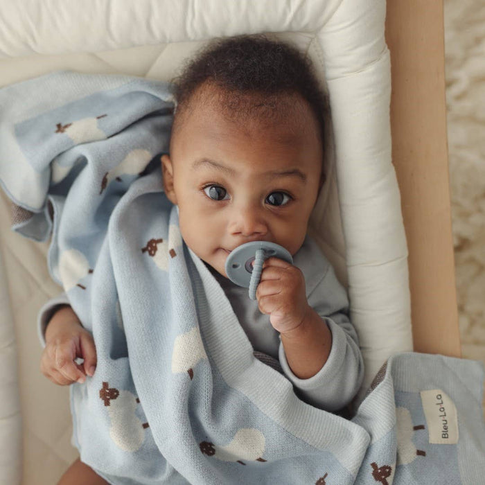 100% Luxury Cotton Receiving Swaddle Baby Blanket - Sheep: Taupe