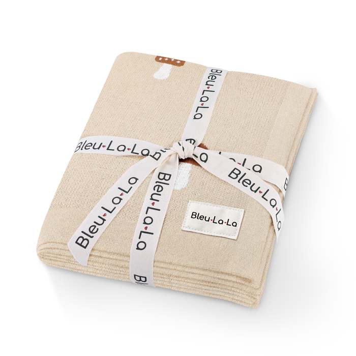 100% Luxury Cotton Swaddle Receiving Baby Blanket - Mushroom: Camel