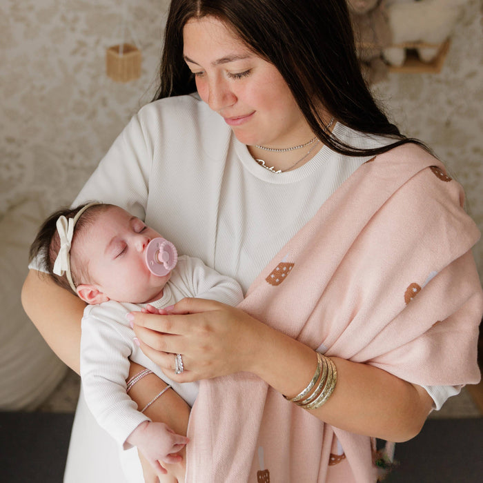 100% Luxury Cotton Swaddle Receiving Baby Blanket - Mushroom: Camel