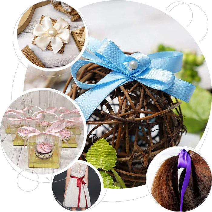 Decorative ribbons and bows for gifts and crafts in various styles and colors.