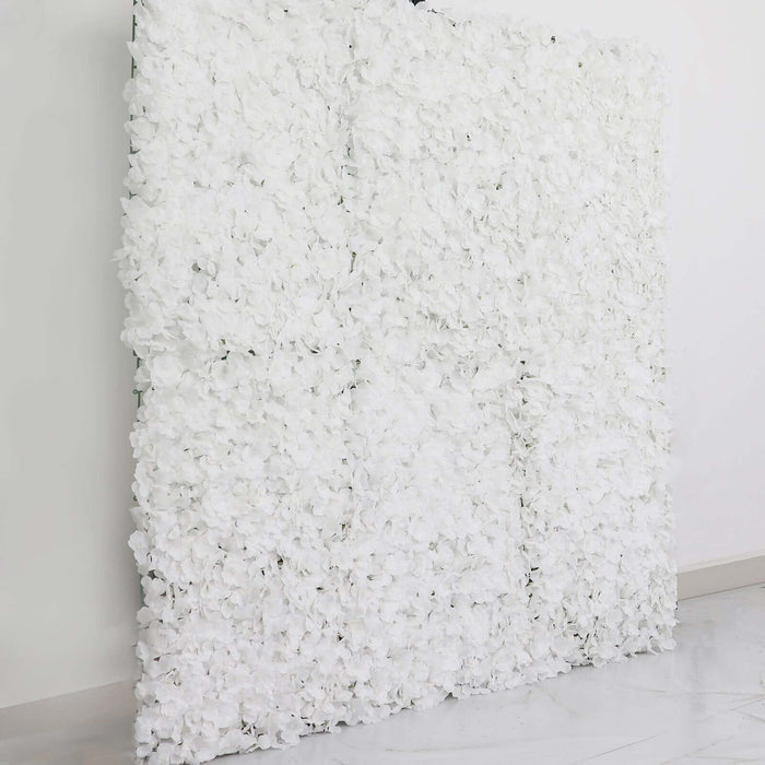 White floral backdrop for events and photography
