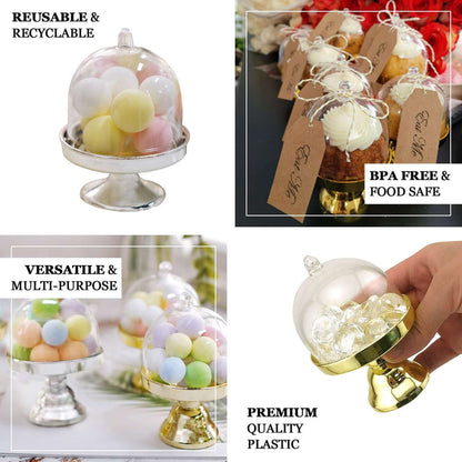Decorative dessert dome with colorful sweets, BPA free and reusable.