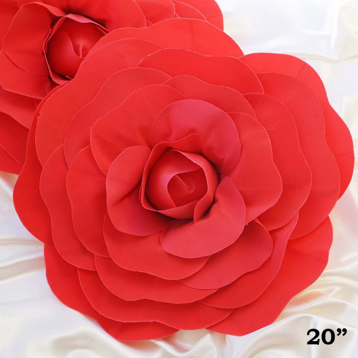 Red paper flower decoration, 20 inches in diameter.