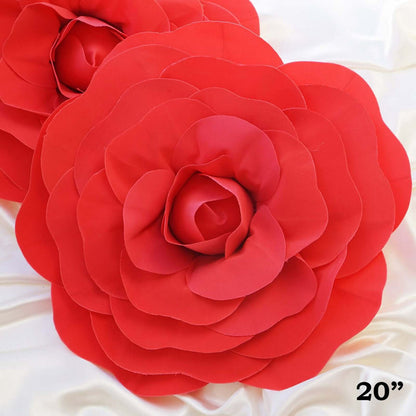 Red paper flower decoration, 20 inches in diameter.