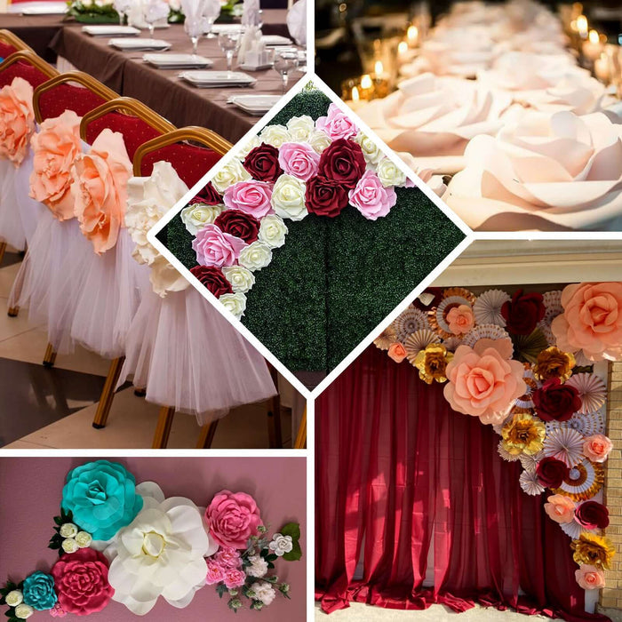 Colorful paper flower decorations for event styling and decor.