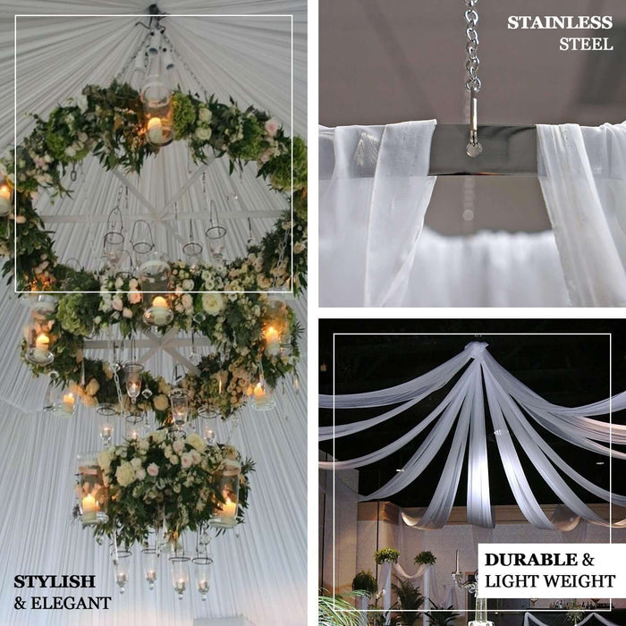 Stylish stainless steel chandelier, durable and lightweight design.