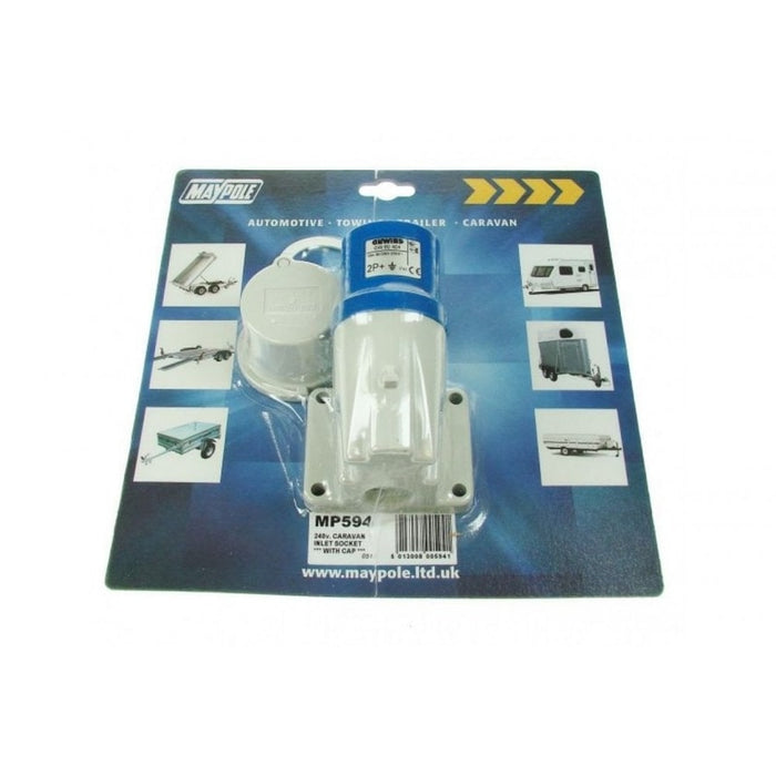 240v Caravan Inlet Socket with Cap