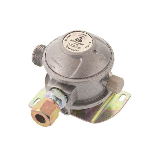 30mbar Caravan Gas Regulator 10mm - Angled Inlet