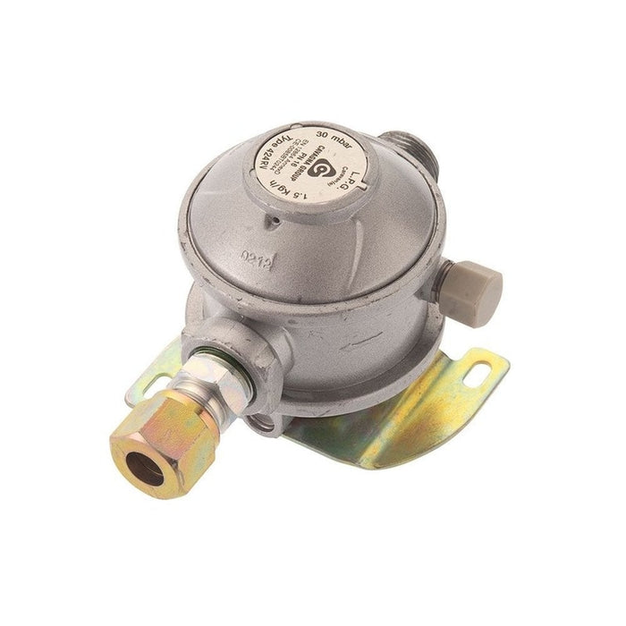30mbar Caravan Gas Regulator 10mm - Straight Inlet