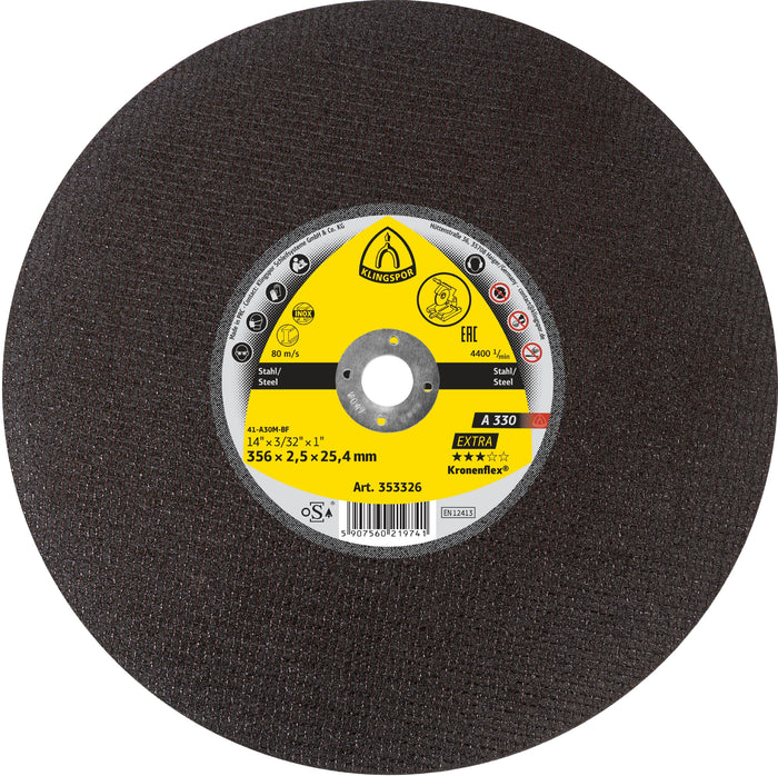 356 x 2.5 x 25.4mm A 330 Extra Cutting Disc Per/10