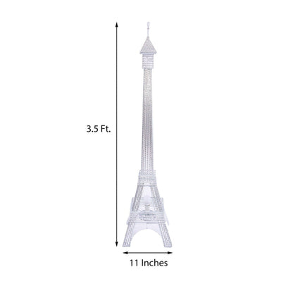 Eiffel Tower model, 3.5 ft tall, 11 inches wide, white background