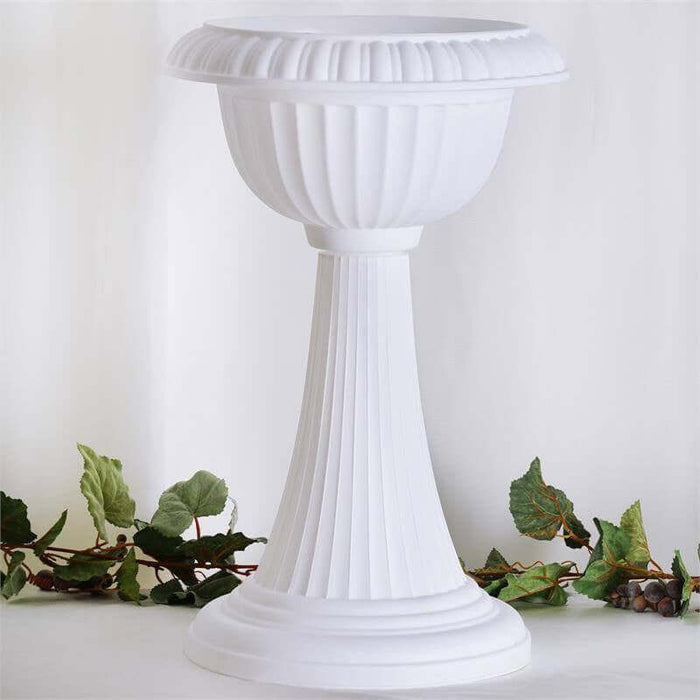 White decorative pedestal for plants or decor display