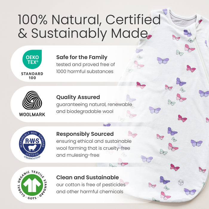 4 Season® Classic Baby Sleeping Bag, Merino Wool & Organic Cotton, Sage