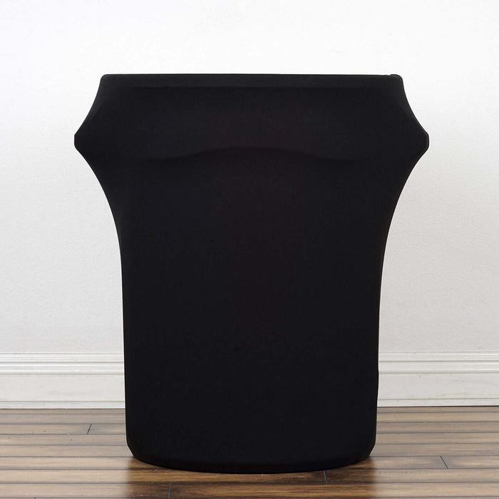 Black stretch table cover for events and gatherings