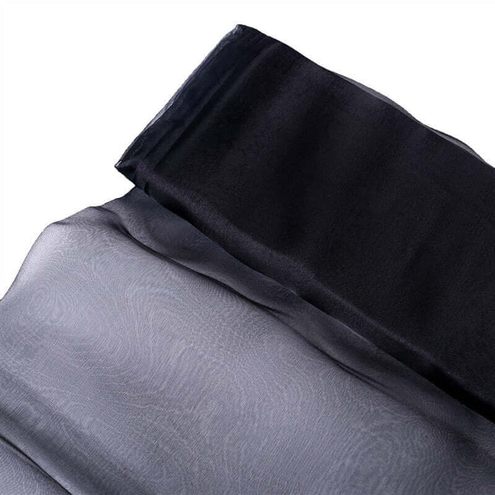 Sheer black and gray fabric swatch for design and sewing projects. #whtbkgd