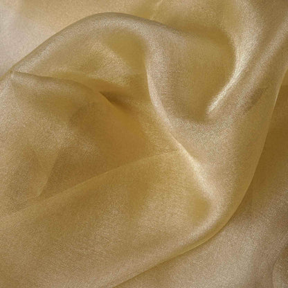 Golden satin fabric with a soft, elegant sheen.
