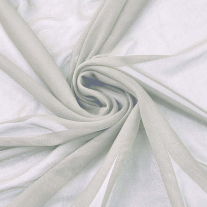 Lightweight sheer fabric in soft gray color, elegantly twisted.