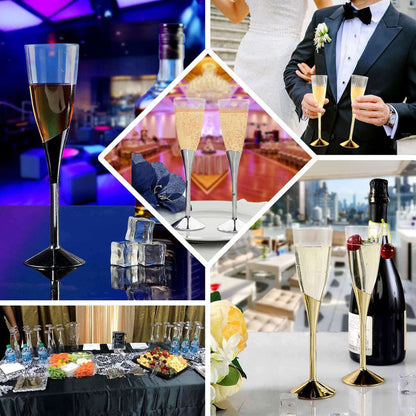 Elegant champagne glasses for celebrations and events.