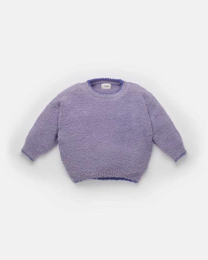 7AM Enfant Boxy Fuzzy Sweater in Taro