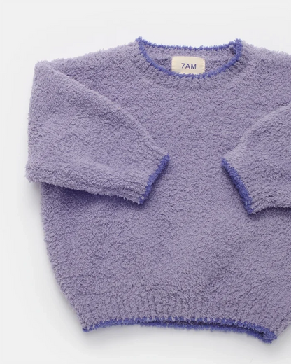 7AM Enfant Boxy Fuzzy Sweater in Taro
