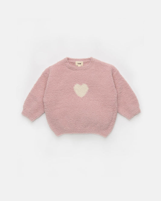 7AM Enfant Fuzzy Sweater in Heart
