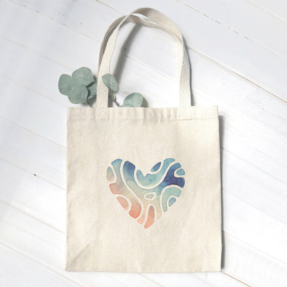 Abstract Beach Heart - Valentine's Day Canvas Tote Bag
