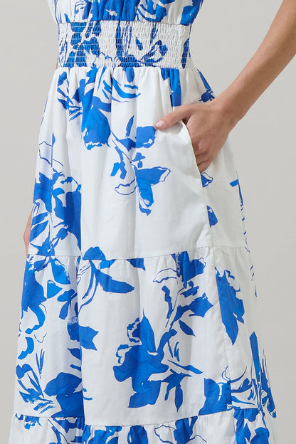 Aby Floral Hacienda Puff Sleeve Midi Dress