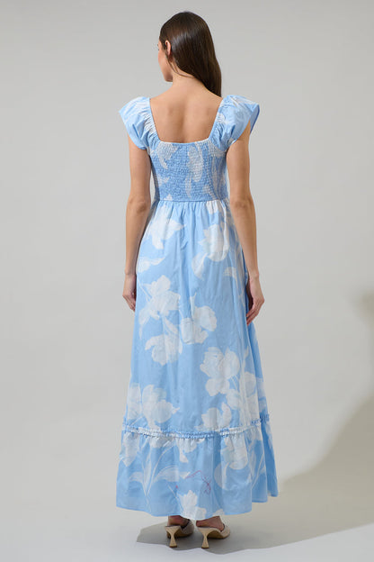 Afina Floral Mazy Smocked Maxi Dress