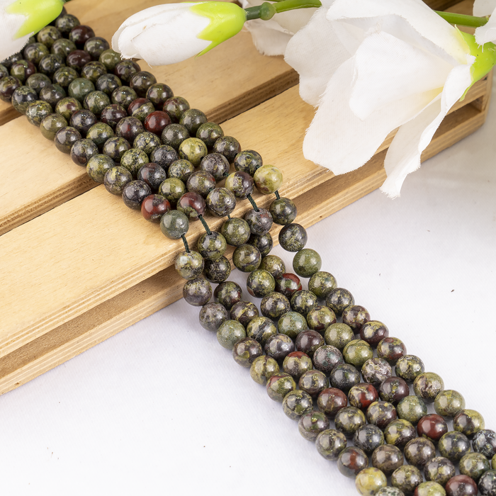 African Bloodstone Beads, Natural Round Crystal Beads 4mm to 12mm