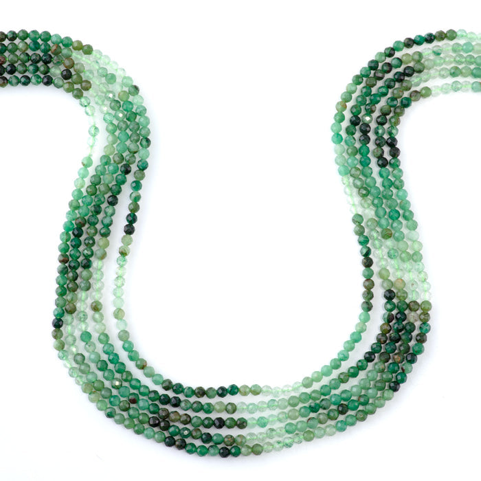 This is a Dakota Stones 3mm African Jade Banded Gemstone strand with faceted round beads in 15-16 inch strand.