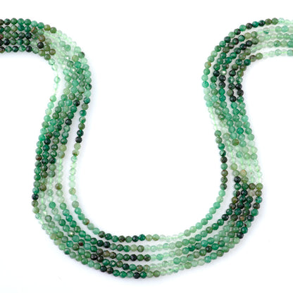 This is a Dakota Stones 3mm African Jade Banded Gemstone strand with faceted round beads in 15-16 inch strand.