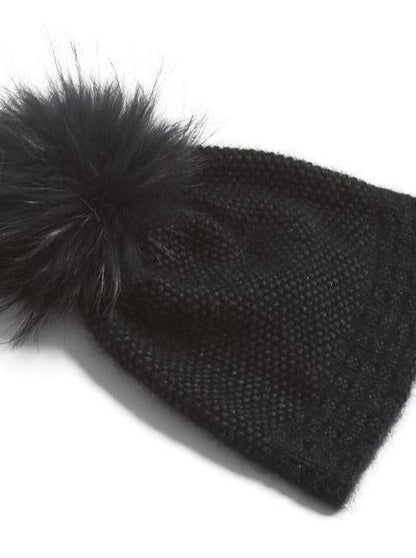 Ahhhh mink hat, soft and warm black knitted hat, made in Önling No 3 mink yarn