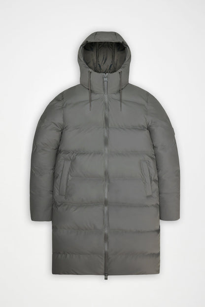 RAINS Alta Longer Puffer Jacket Grey Jacket