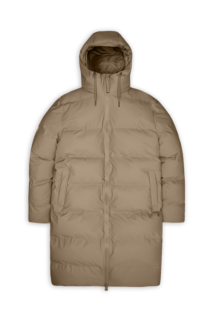 RAINS Alta Longer Puffer Jacket Beige Jacket