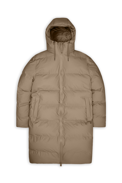 RAINS Alta Longer Puffer Jacket Beige Jacket
