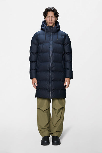 RAINS Alta Longer Puffer Jacket Navy Jacket