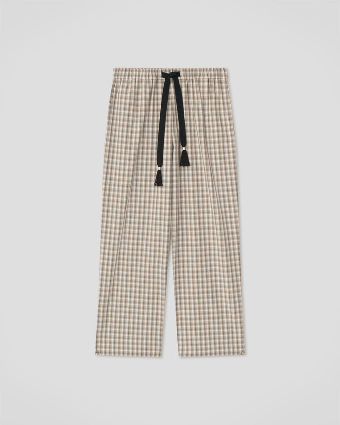 Alwin - Drawstring pants - Creme/Grey